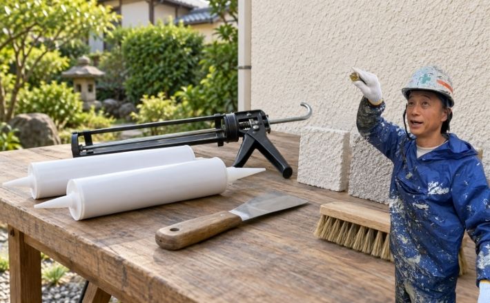 ひび割れ補修の費用は、下地処理と仕上げの範囲で比較する